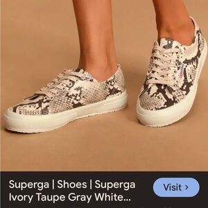 Superga Fantasia collection snake print sneakers. Sz 39.5